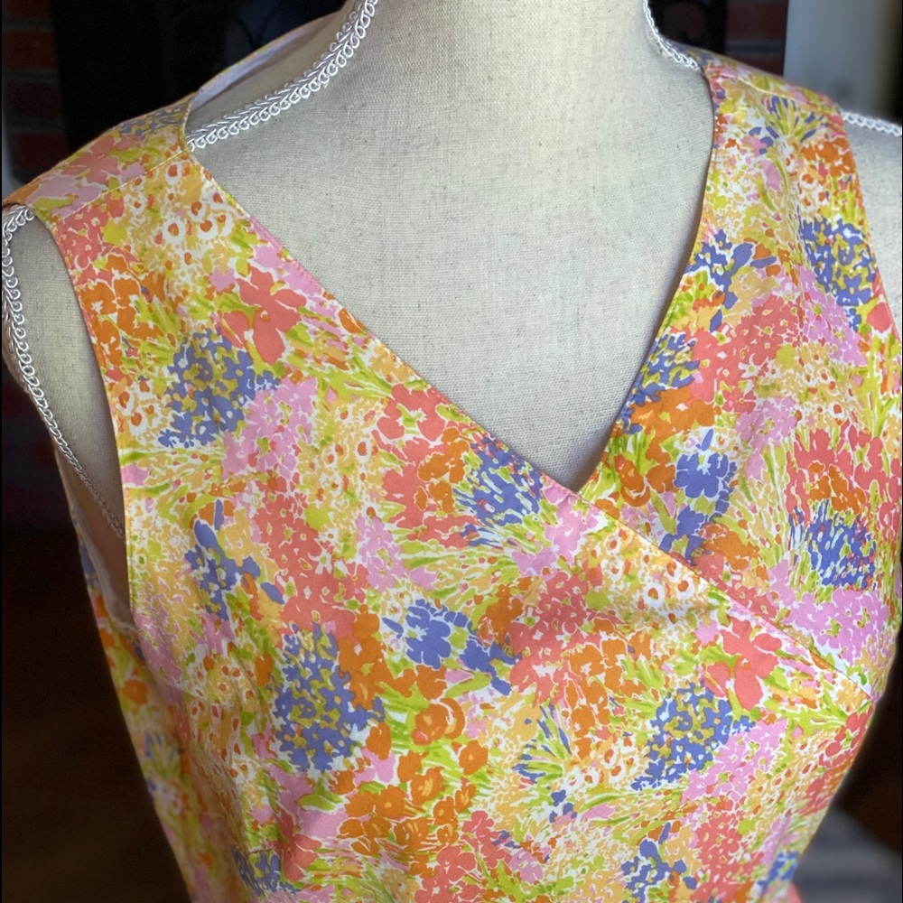 Floral Talbots Petite Sleeveless Full Skirt dress